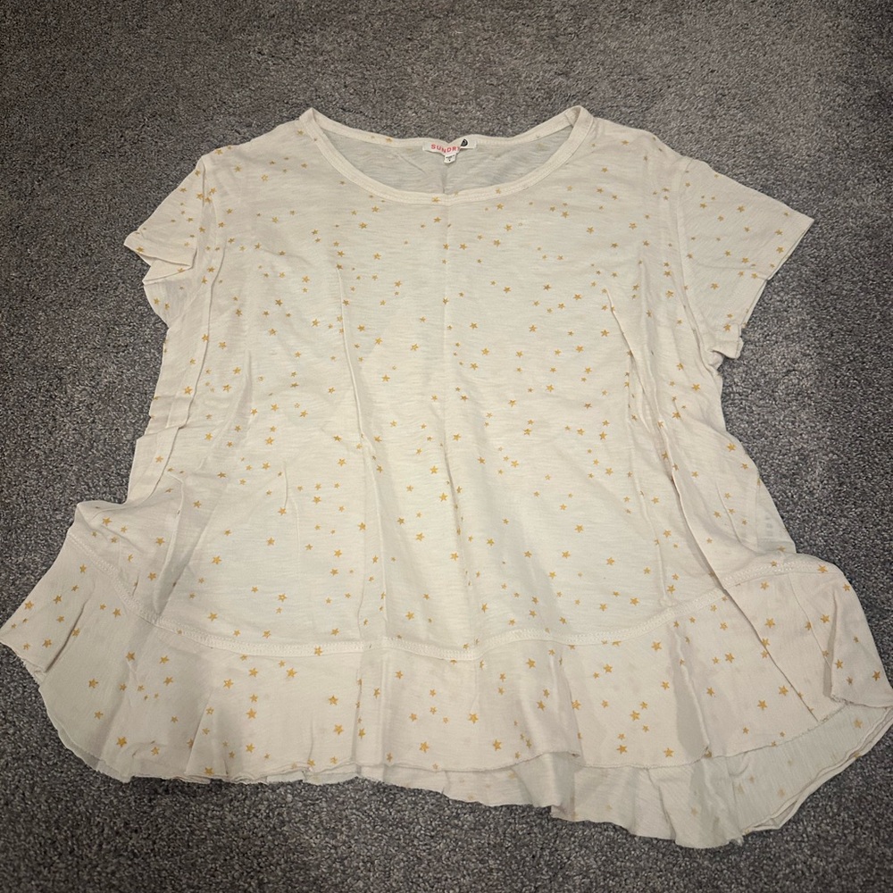 Sundry Cream Blouse with Gold Star Accents